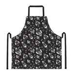 Black And White Rocket Pattern Print Apron