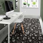Black And White Rocket Pattern Print Area Rug
