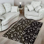 Black And White Rocket Pattern Print Area Rug
