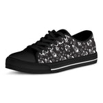 Black And White Rocket Pattern Print Black Low Top Shoes