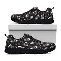 Black And White Rocket Pattern Print Black Running Shoes