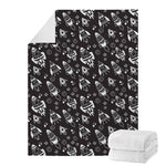 Black And White Rocket Pattern Print Blanket