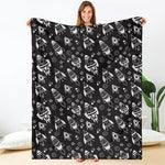 Black And White Rocket Pattern Print Blanket