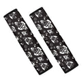 Black And White Rocket Pattern Print Car Seat Belt Covers