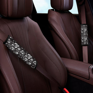 Black And White Rocket Pattern Print Car Seat Belt Covers