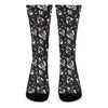 Black And White Rocket Pattern Print Crew Socks