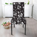 Black And White Rocket Pattern Print Dining Chair Slipcover