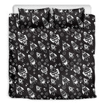 Black And White Rocket Pattern Print Duvet Cover Bedding Set