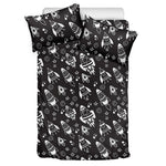 Black And White Rocket Pattern Print Duvet Cover Bedding Set