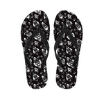 Black And White Rocket Pattern Print Flip Flops