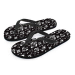 Black And White Rocket Pattern Print Flip Flops