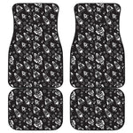 Black And White Rocket Pattern Print Front and Back Car Floor Mats