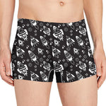 Black And White Rocket Pattern Print Men's Boxer Briefs