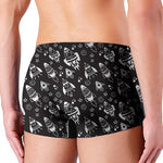 Black And White Rocket Pattern Print Men's Boxer Briefs