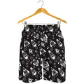 Black And White Rocket Pattern Print Men's Shorts