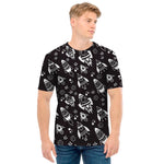 Black And White Rocket Pattern Print Men's T-Shirt
