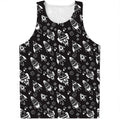 Black And White Rocket Pattern Print Men's Tank Top