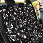 Black And White Rocket Pattern Print Pet Car Back Seat Cover
