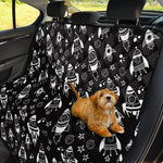 Black And White Rocket Pattern Print Pet Car Back Seat Cover