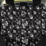 Black And White Rocket Pattern Print Pet Car Back Seat Cover