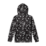 Black And White Rocket Pattern Print Pullover Hoodie
