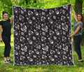 Black And White Rocket Pattern Print Quilt