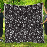 Black And White Rocket Pattern Print Quilt