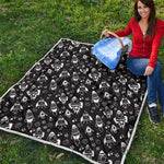 Black And White Rocket Pattern Print Quilt