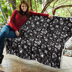 Black And White Rocket Pattern Print Quilt