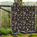 Black And White Rocket Pattern Print Quilt