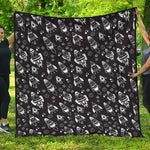 Black And White Rocket Pattern Print Quilt