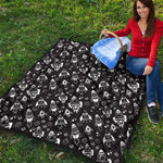 Black And White Rocket Pattern Print Quilt