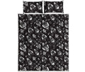 Black And White Rocket Pattern Print Quilt Bed Set