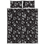 Black And White Rocket Pattern Print Quilt Bed Set