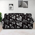 Black And White Rocket Pattern Print Sofa Cover