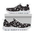 Black And White Rocket Pattern Print White Running Shoes
