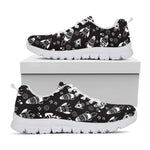 Black And White Rocket Pattern Print White Sneakers