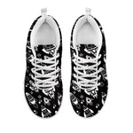 Black And White Rocket Pattern Print White Sneakers