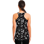 Black And White Rocket Pattern Print Women's Racerback Tank Top