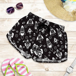 Black And White Rocket Pattern Print Women's Shorts