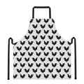 Black And White Rooster Pattern Print Apron