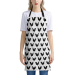 Black And White Rooster Pattern Print Apron