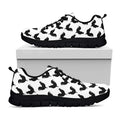Black And White Rooster Pattern Print Black Running Shoes