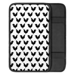 Black And White Rooster Pattern Print Car Center Console Cover