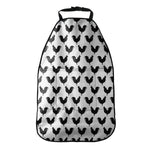 Black And White Rooster Pattern Print Car Seat Organizers