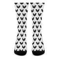 Black And White Rooster Pattern Print Crew Socks