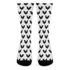 Black And White Rooster Pattern Print Crew Socks