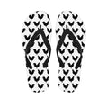 Black And White Rooster Pattern Print Flip Flops