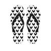 Black And White Rooster Pattern Print Flip Flops