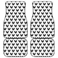 Black And White Rooster Pattern Print Front and Back Car Floor Mats